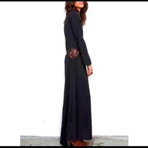 For Love & Lemons Black Lace Maxi Dress